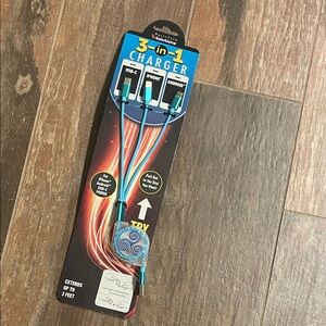 3-in-1 Blue Charging Cable